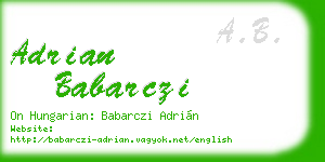 adrian babarczi business card