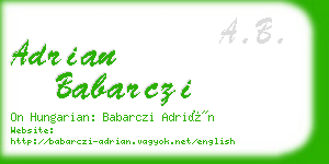 adrian babarczi business card